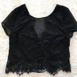 Express Black Lace Short Sleeve Top. Never worn.